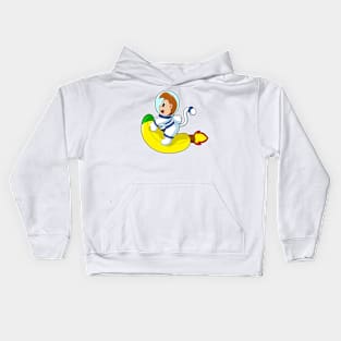 Monkey Banana Astronaut Kids Hoodie